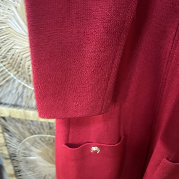 St. John Collection Red Santana Knit Tunic Sweater Wool Dress Size 8 - Picture 6 of 9